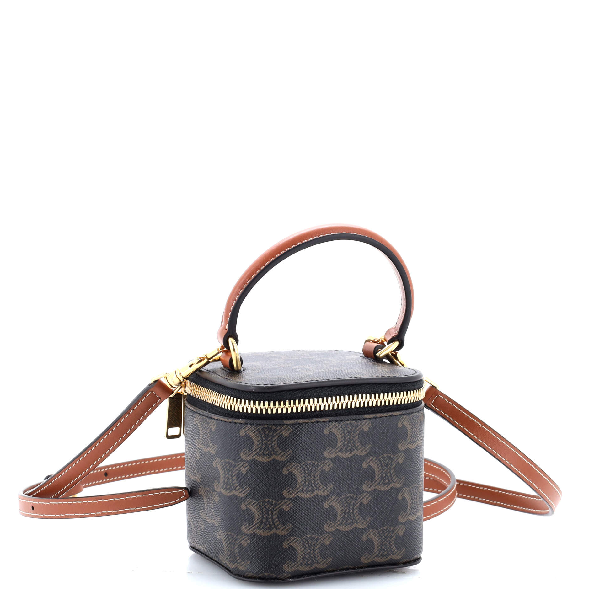 Top Handle Square Vanity Case Triomphe Coated Canvas Mini
