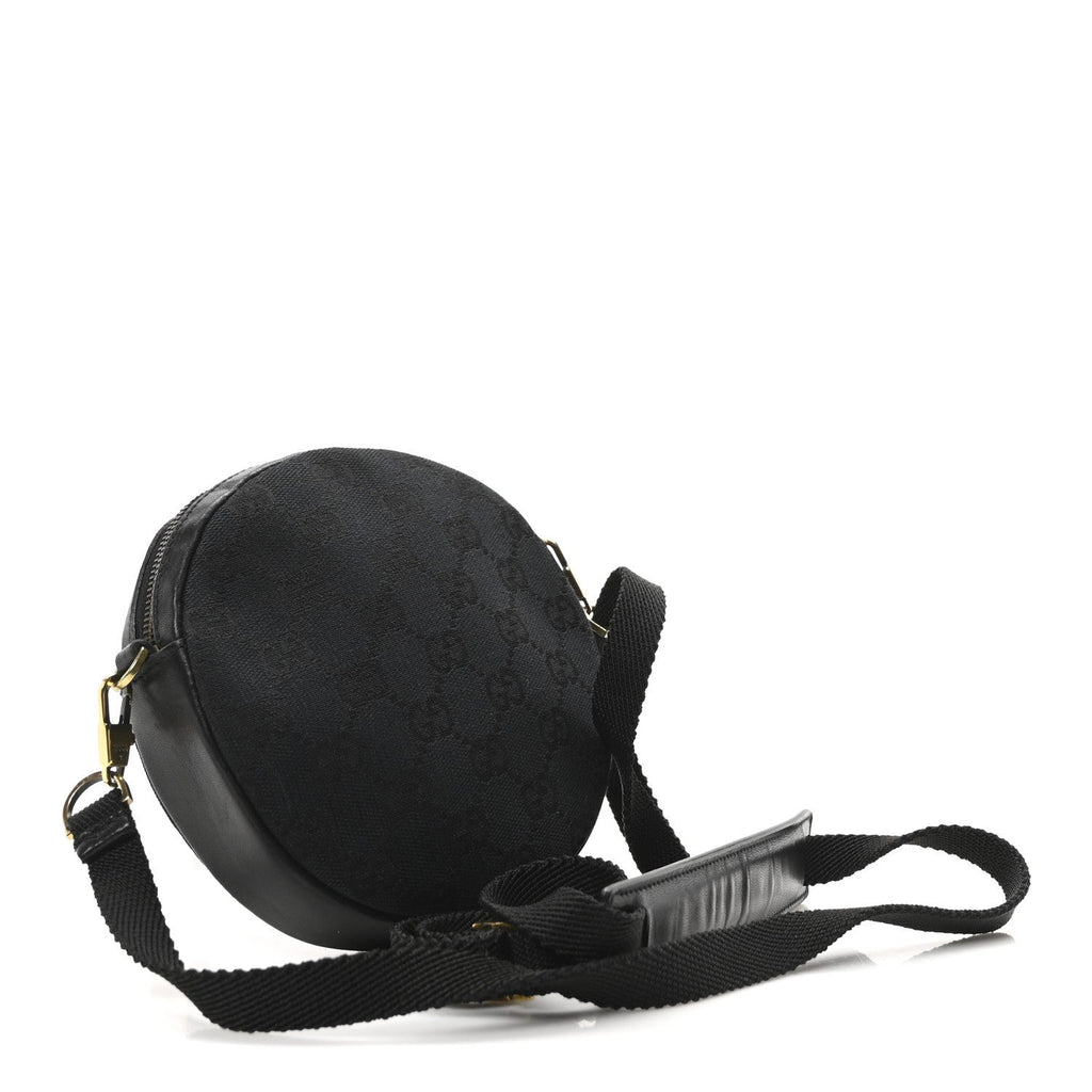 Monogram Round Shoulder Bag Black