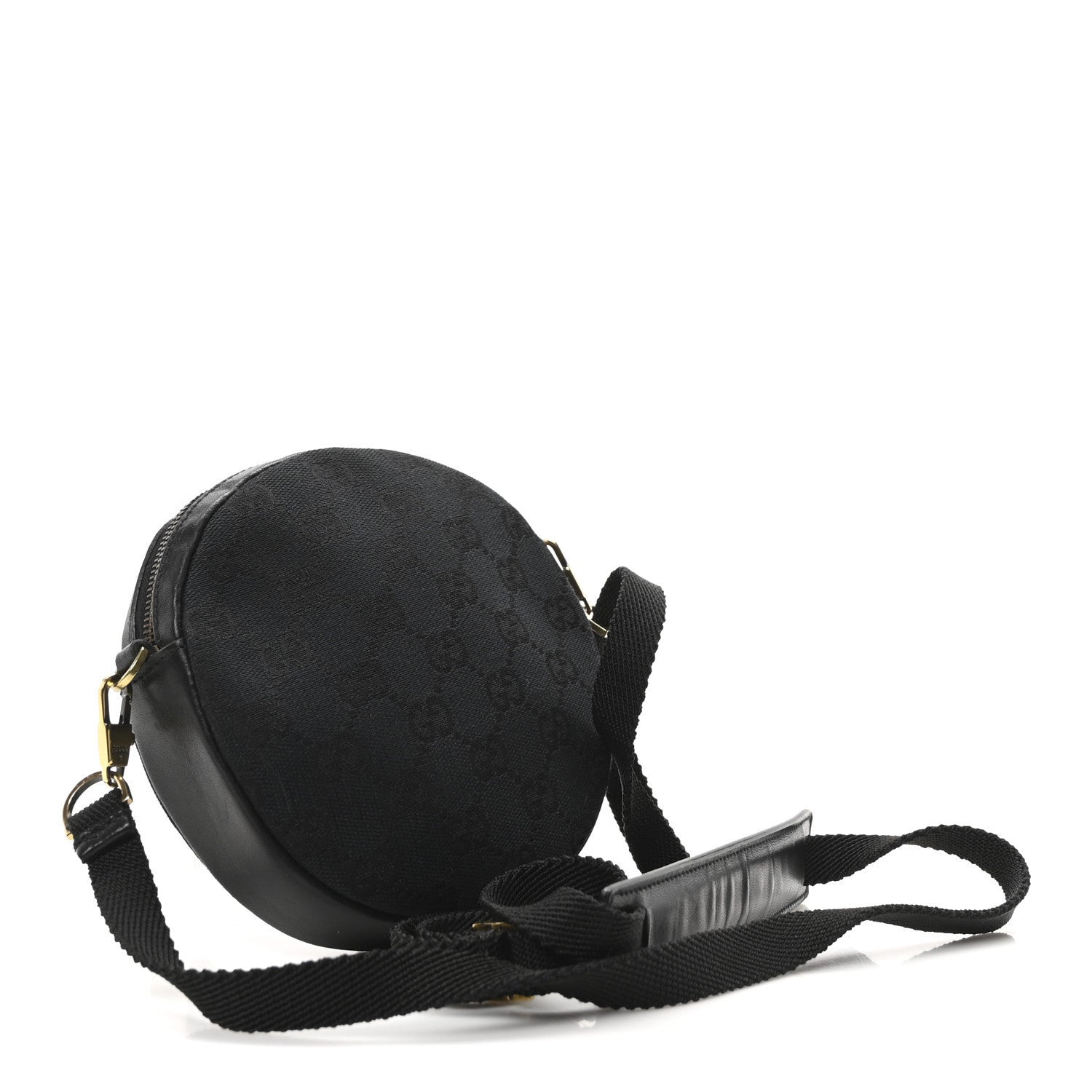 Monogram Round Shoulder Bag Black
