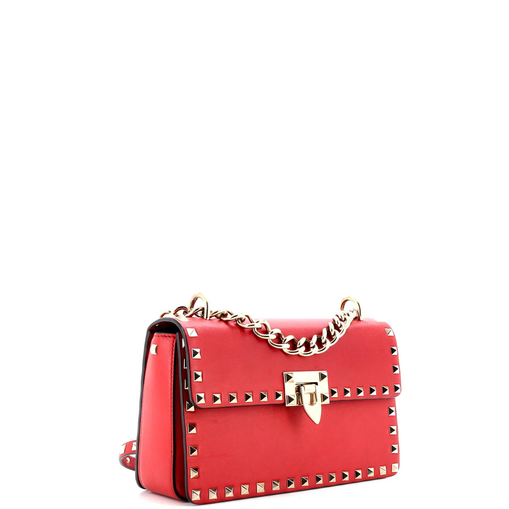 Rockstud Chain Flip Lock Flap Bag Leather Medium