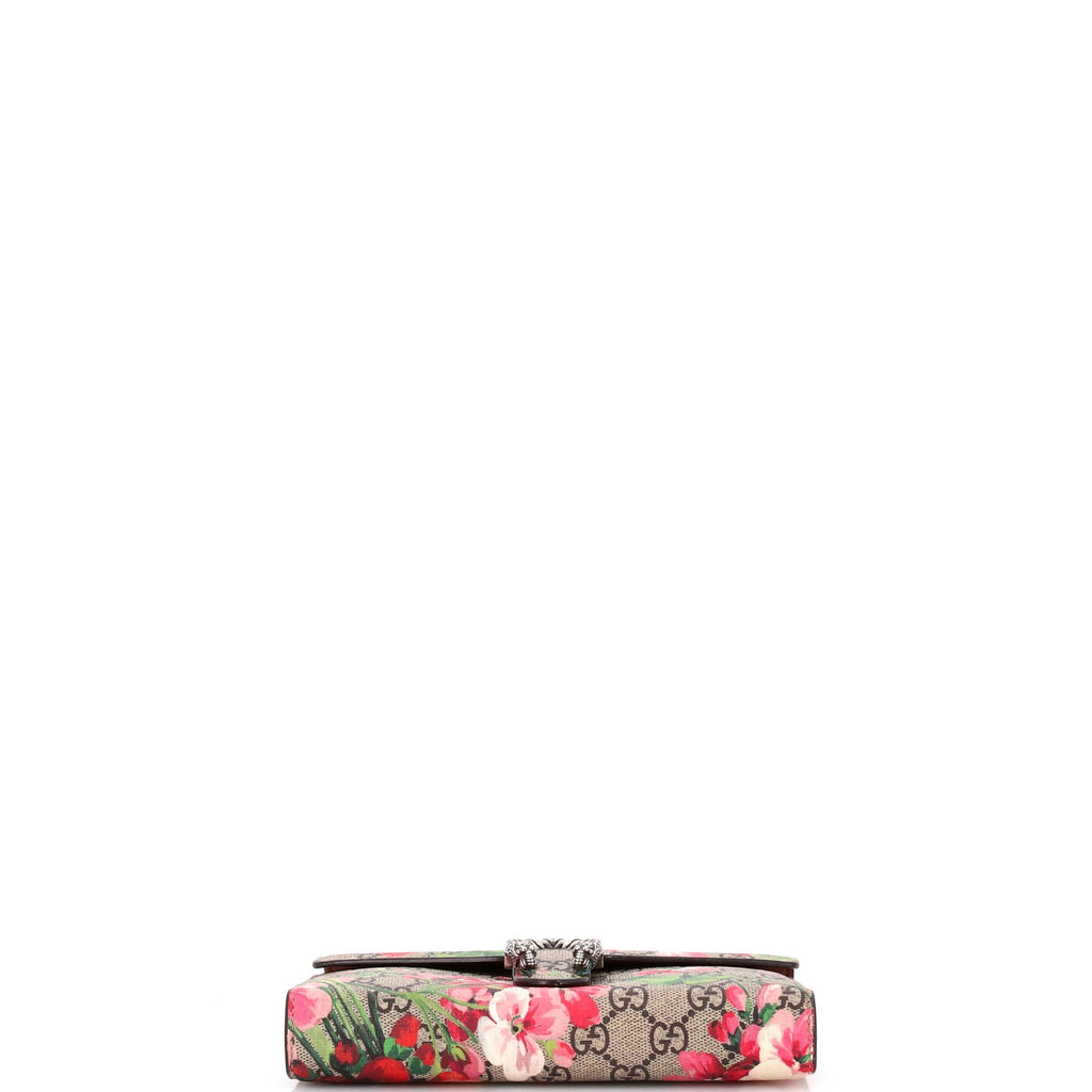 Dionysus Chain Wallet Blooms Print GG Coated Canvas Small