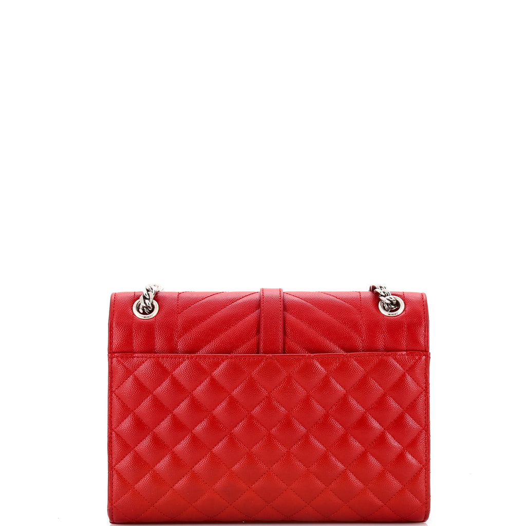 Classic Monogram Envelope Satchel Mixed Matelasse Leather Medium