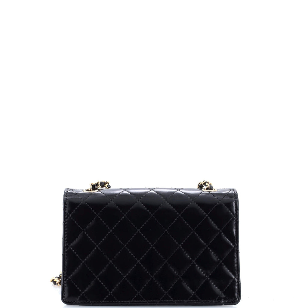 Vintage CC Chain Flap Bag Quilted Patent Mini