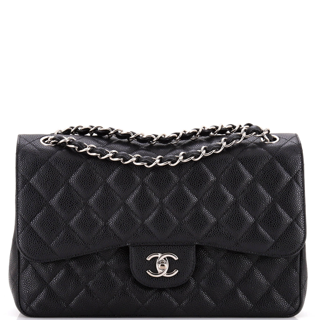 Classic Double Flap Bag Quilted Caviar Jumbo