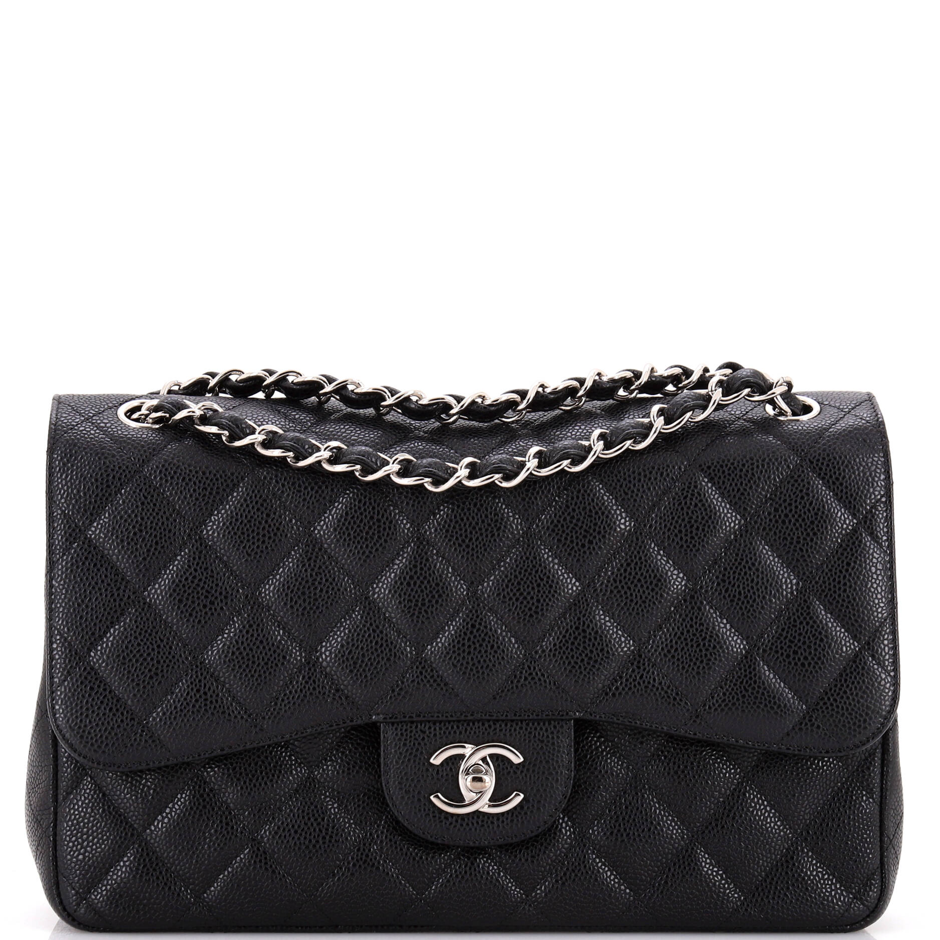 Classic Double Flap Bag Quilted Caviar Jumbo