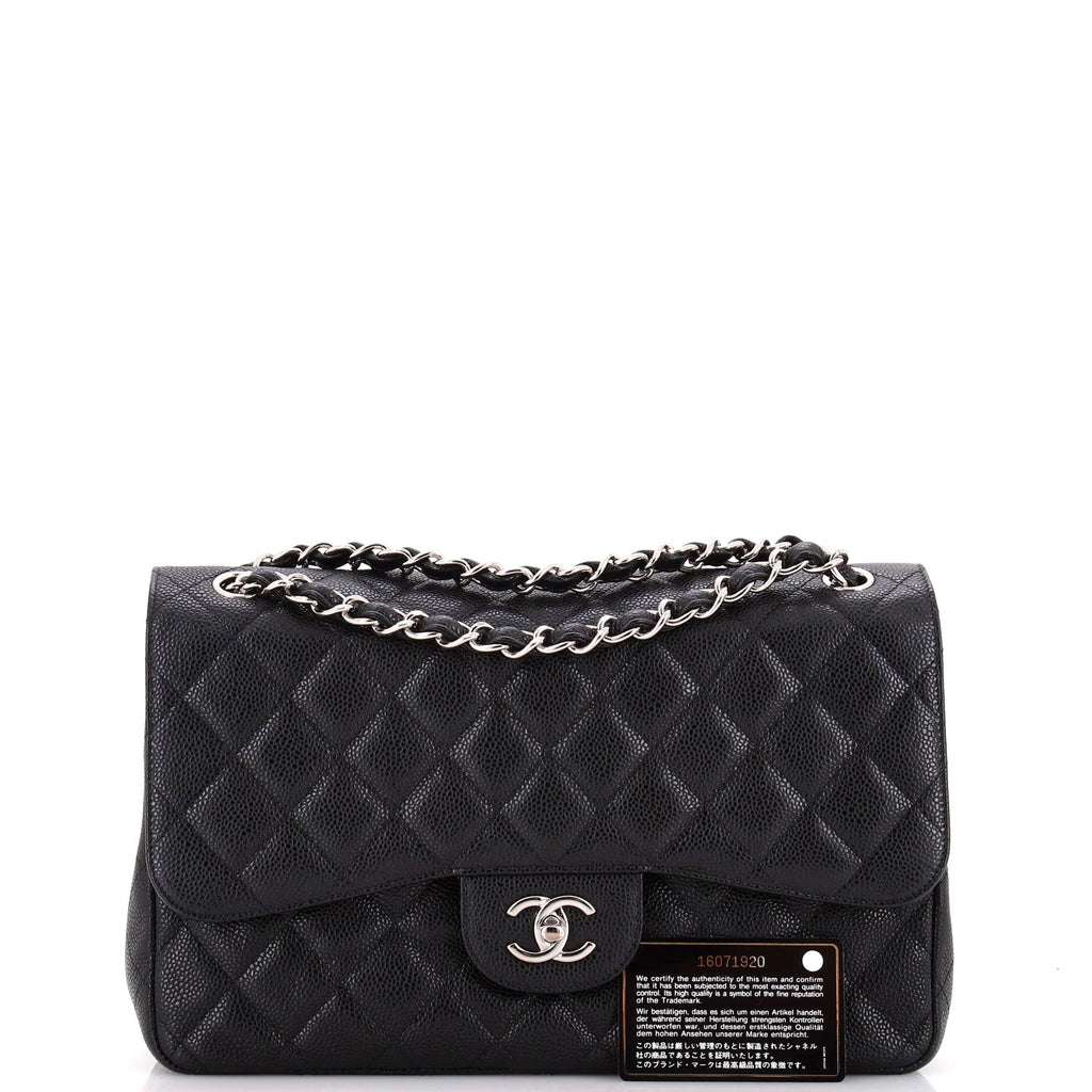 Classic Double Flap Bag Quilted Caviar Jumbo