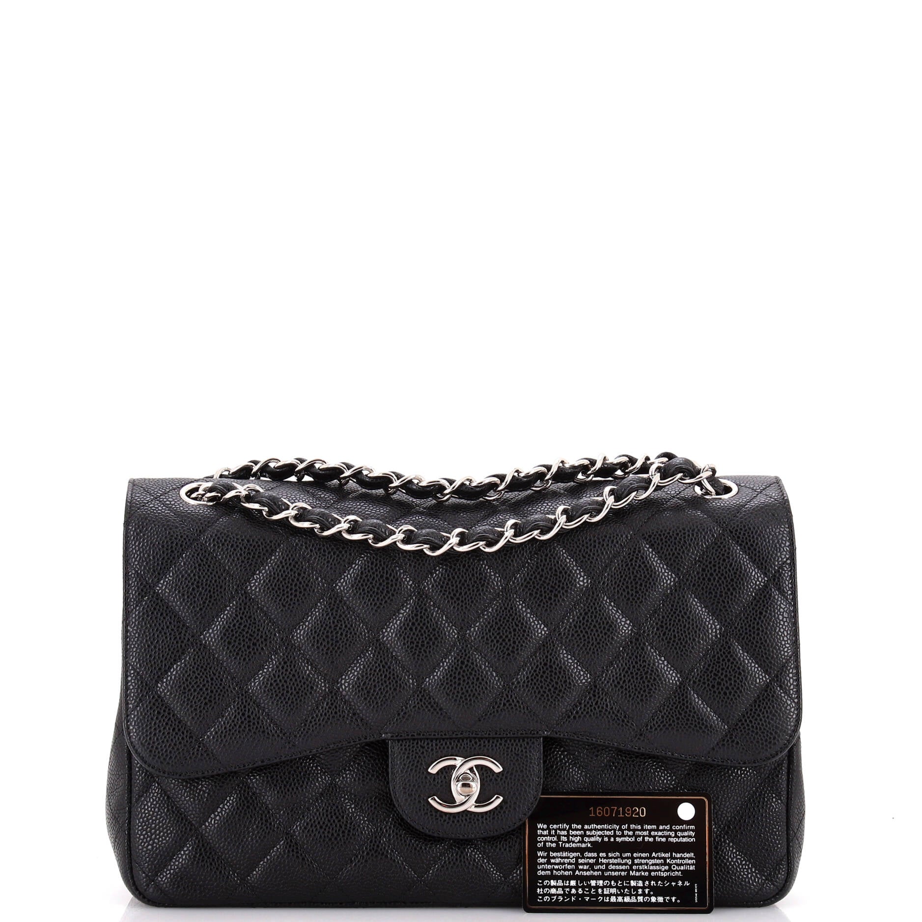 Classic Double Flap Bag Quilted Caviar Jumbo