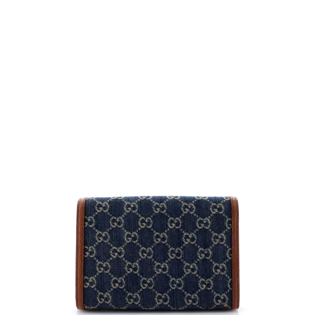 Dionysus Chain Wallet GG Denim Small