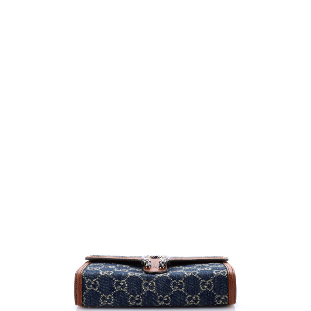 Dionysus Chain Wallet GG Denim Small
