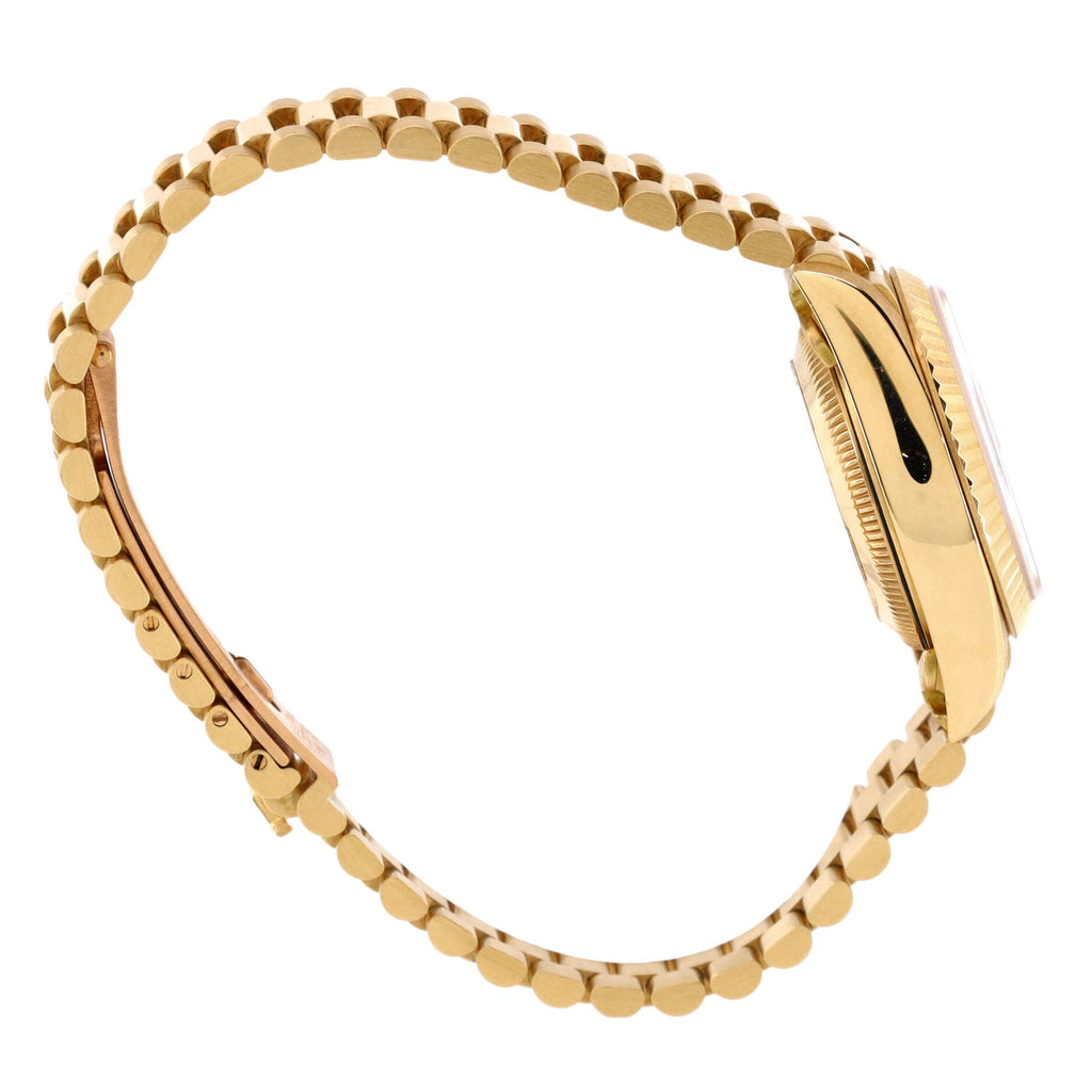 Oyster Perpetual President Datejust Automatic Watch Yellow Gold with Diamond Markers 26
