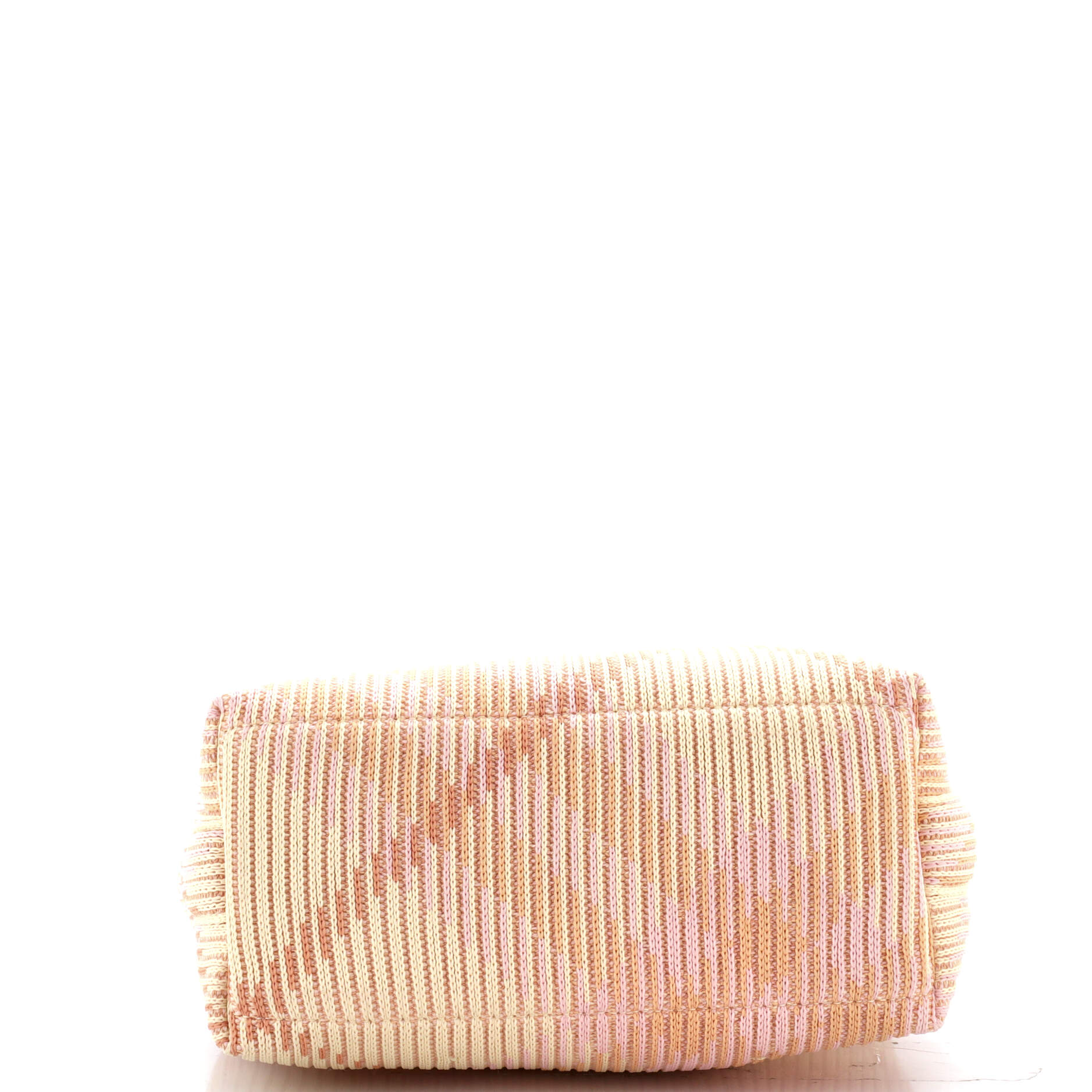 Peg Handle Bag Knit Check Fabric Mini