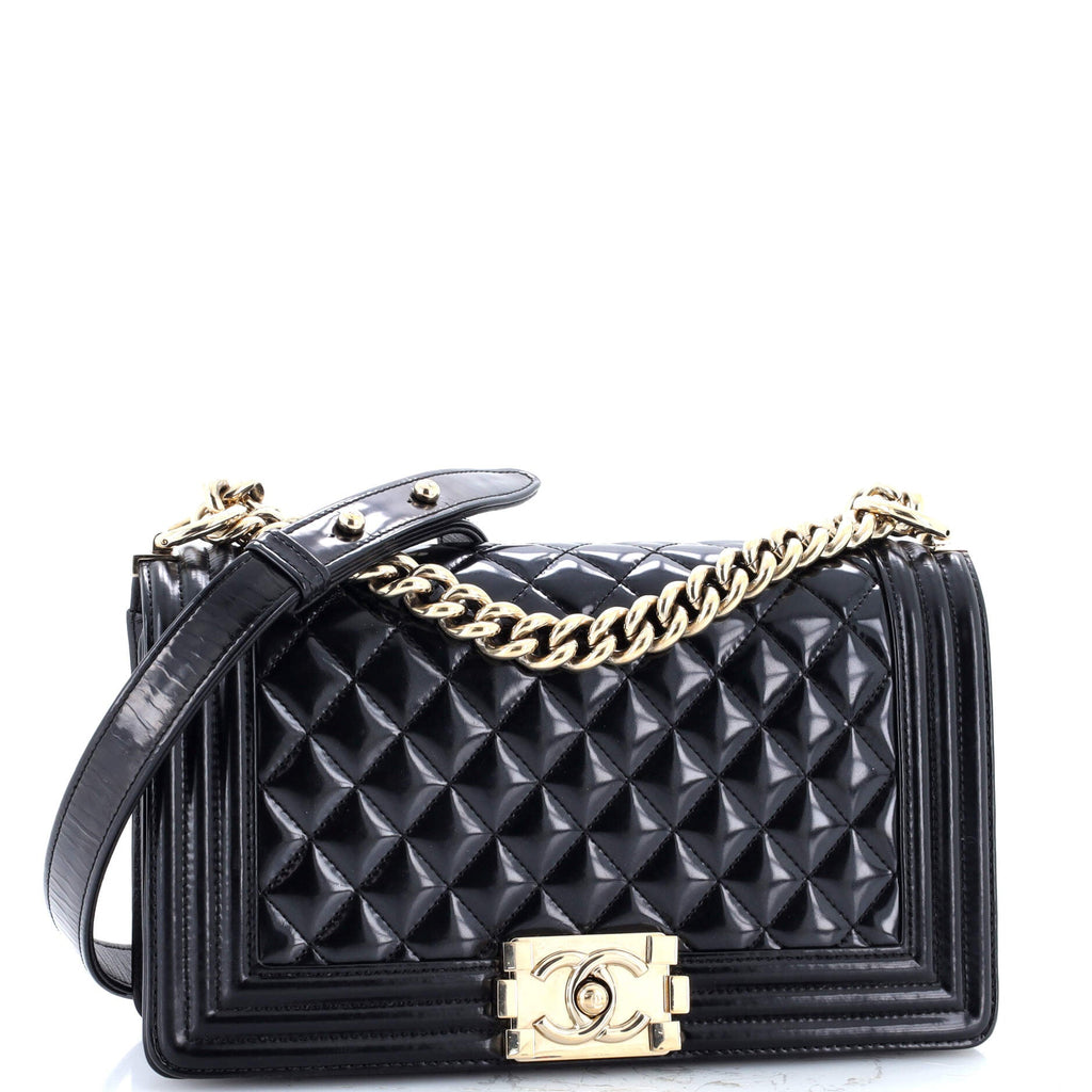 Boy Flap Bag Quilted Iridescent Glazed Calfskin Old Medium