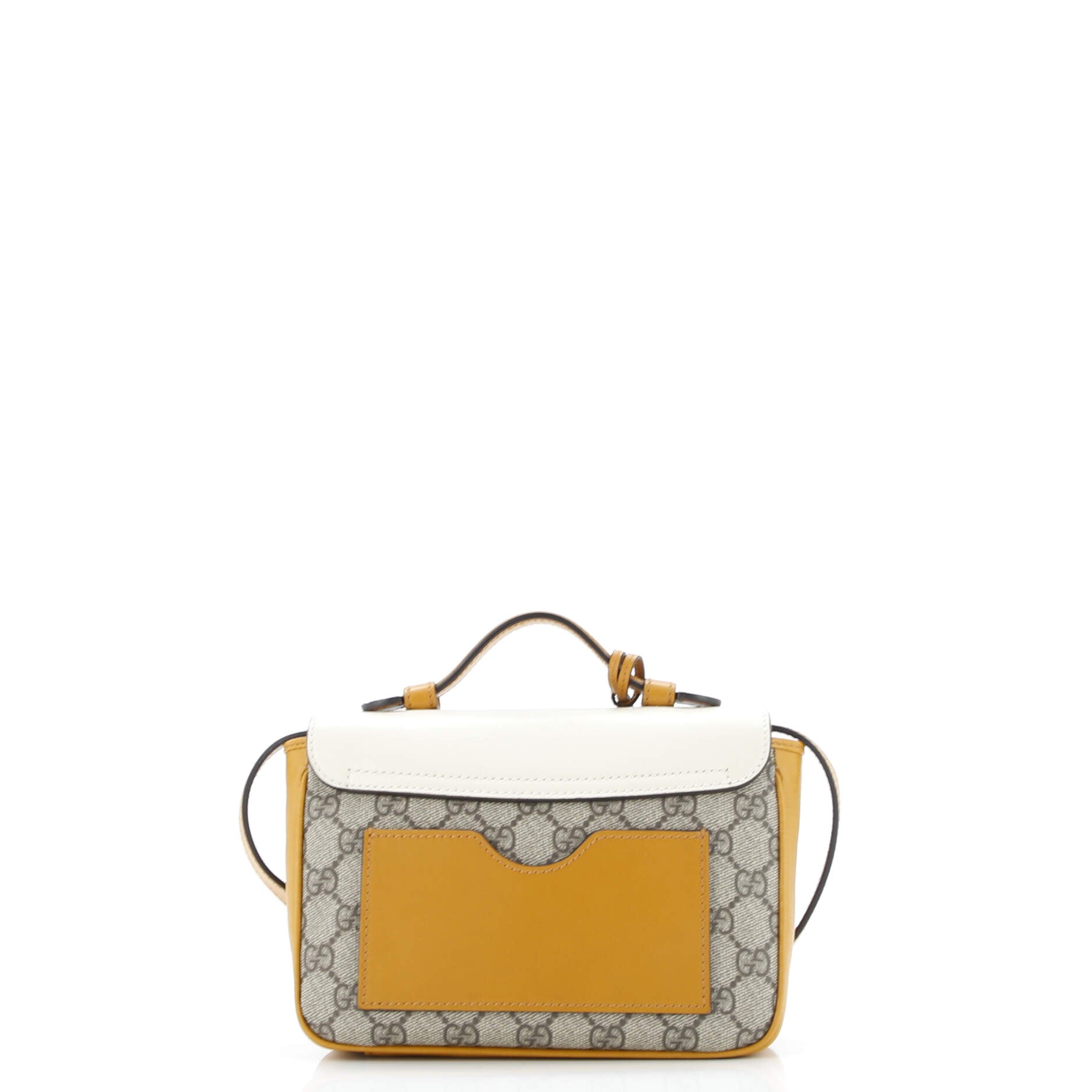 Padlock Front Pocket Flap Shoulder Bag GG Coated Canvas and Leather Mini