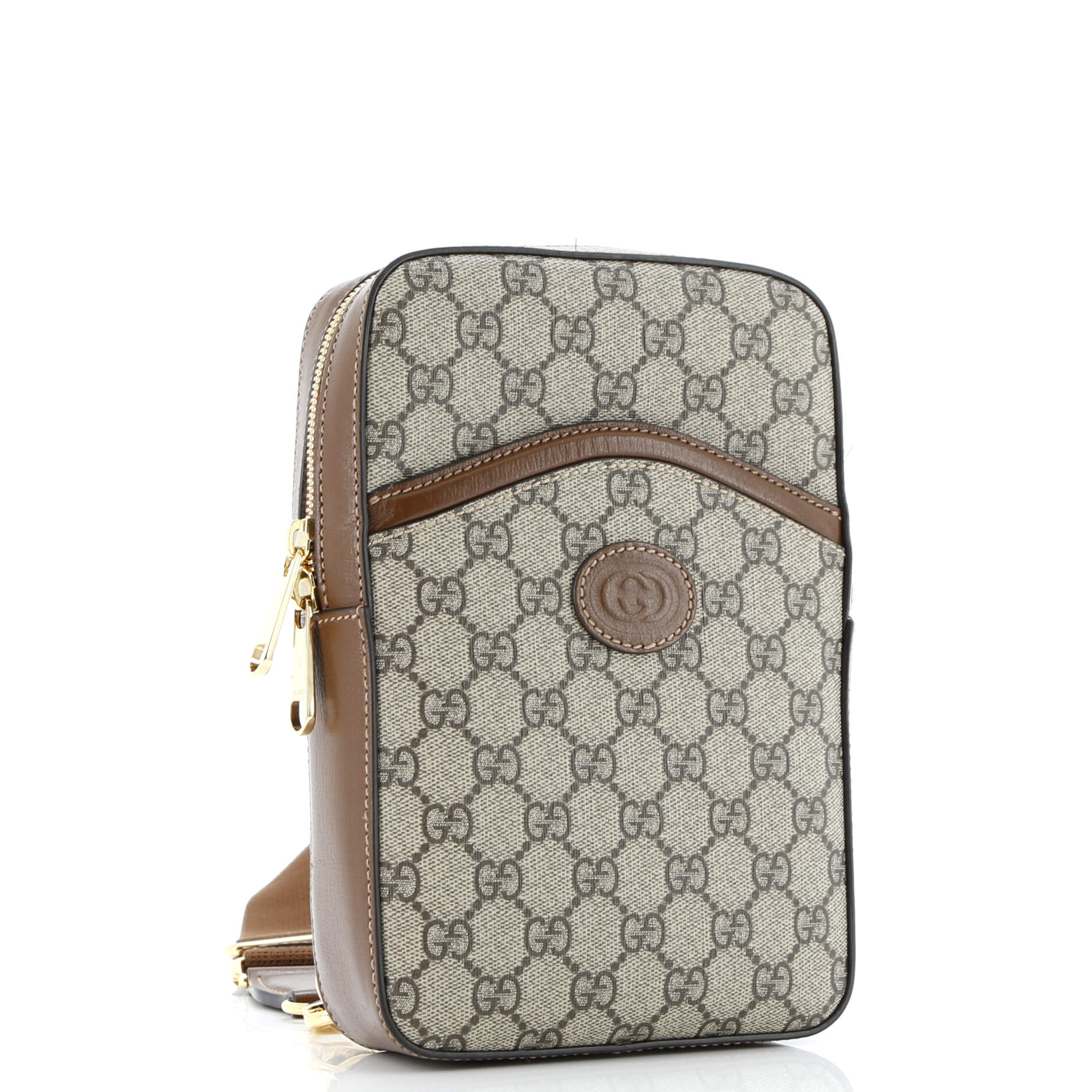 Interlocking G Patch Sling Bag GG Coated Canvas Small