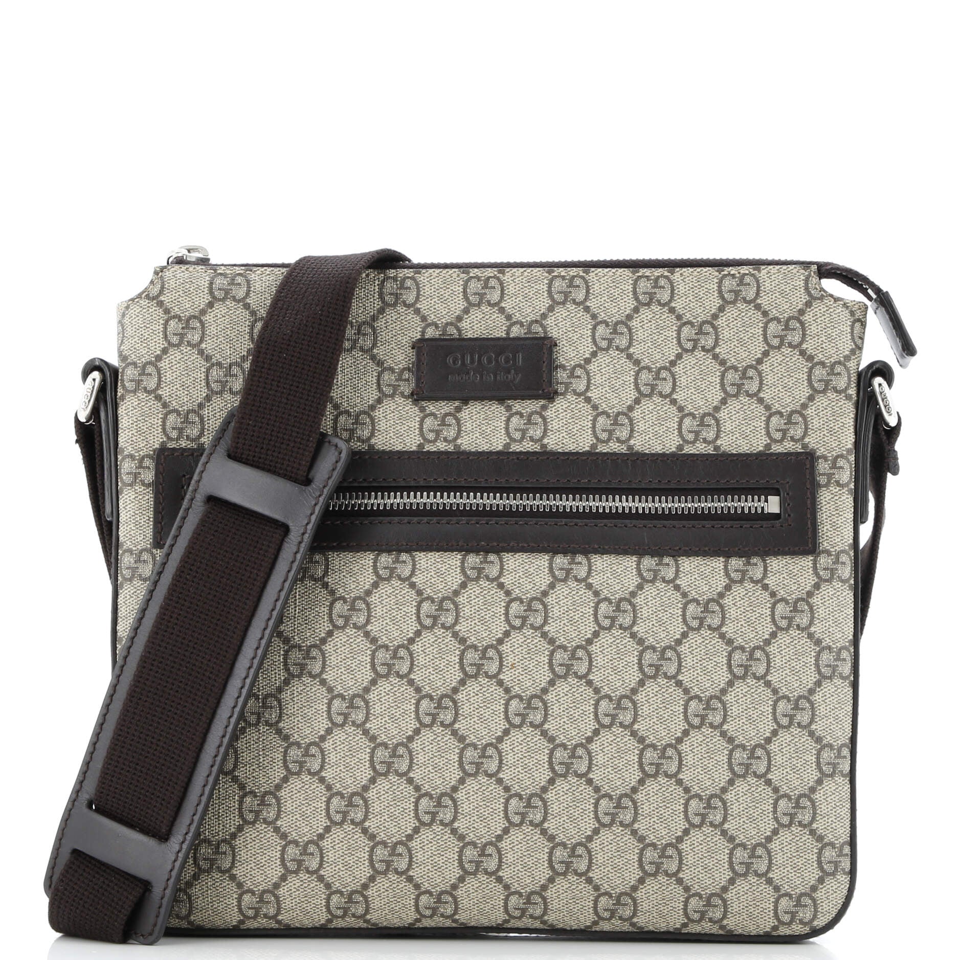 Front Zip Messenger GG Coated Canvas Medium