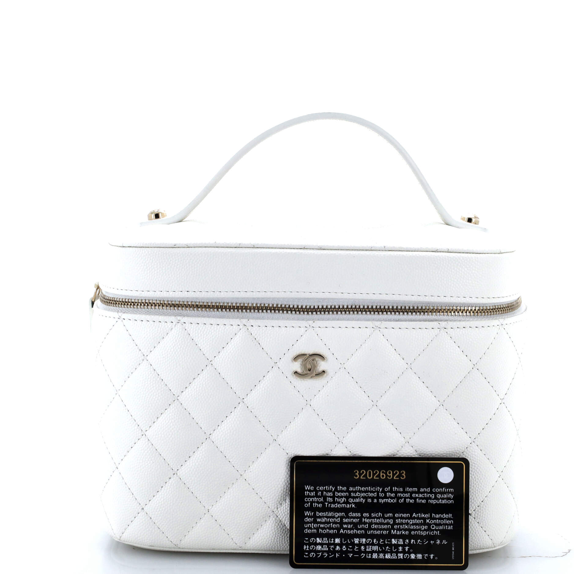 Classic Vanity Case Quilted Caviar Medium