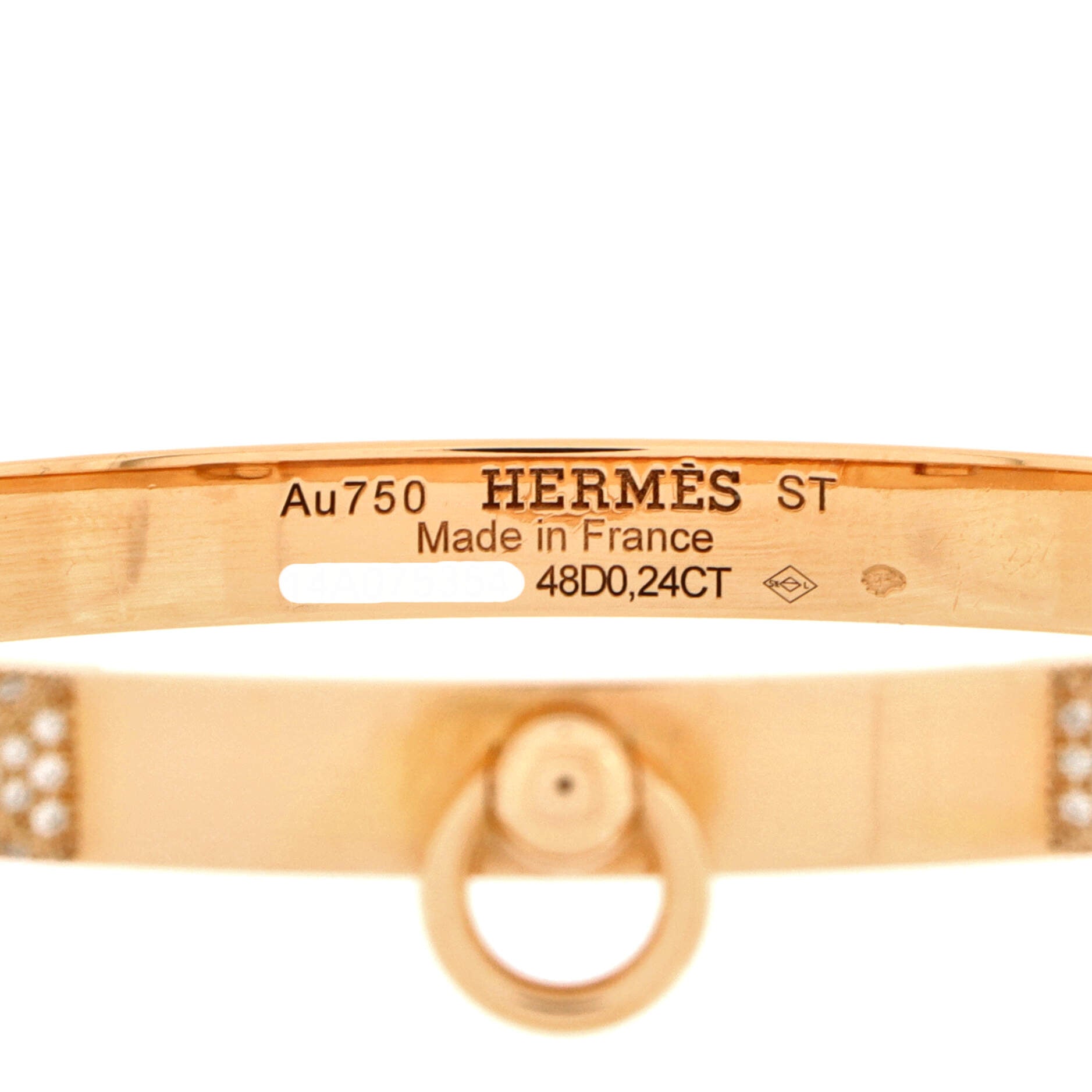 Collier de Chien Bracelet 18K Rose Gold with Pave Diamond Studs PM
