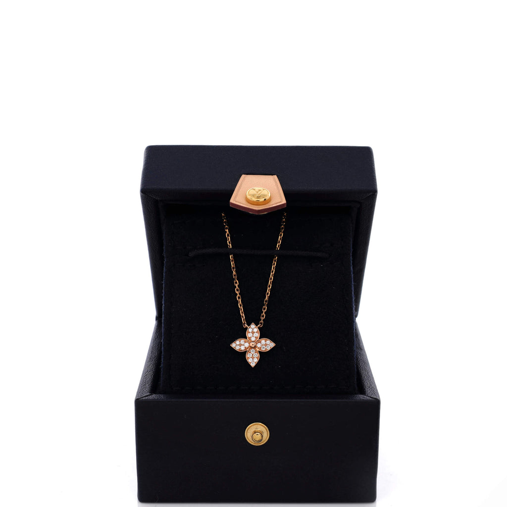 Star Blossom Pendant Necklace 18K Rose Gold and Diamonds