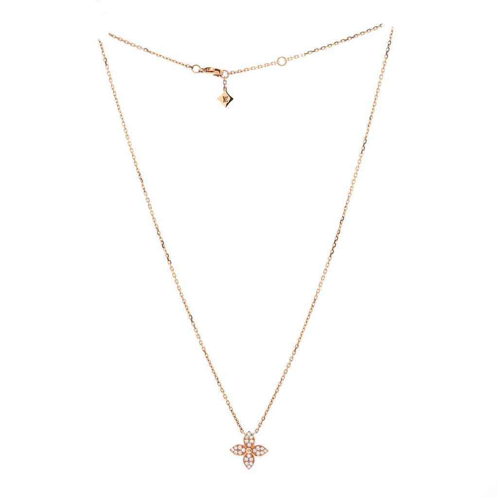 Star Blossom Pendant Necklace 18K Rose Gold and Diamonds