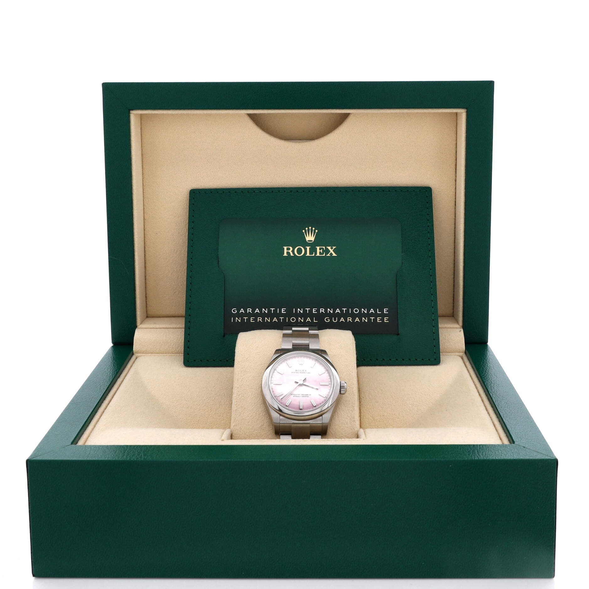 Oyster Perpetual Pink Automatic Watch Stainless Steel 31
