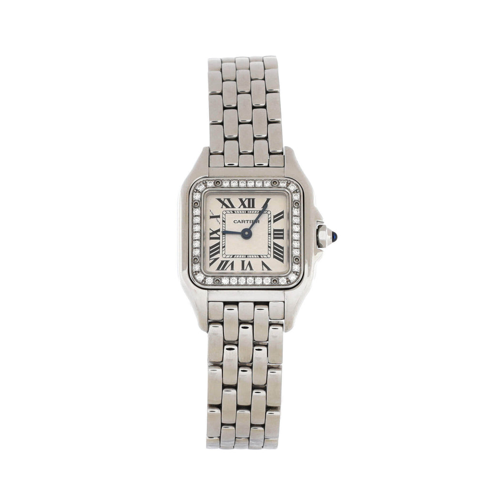 Panthere de Cartier Quartz Watch Stainless Steel with Diamond Bezel 22
