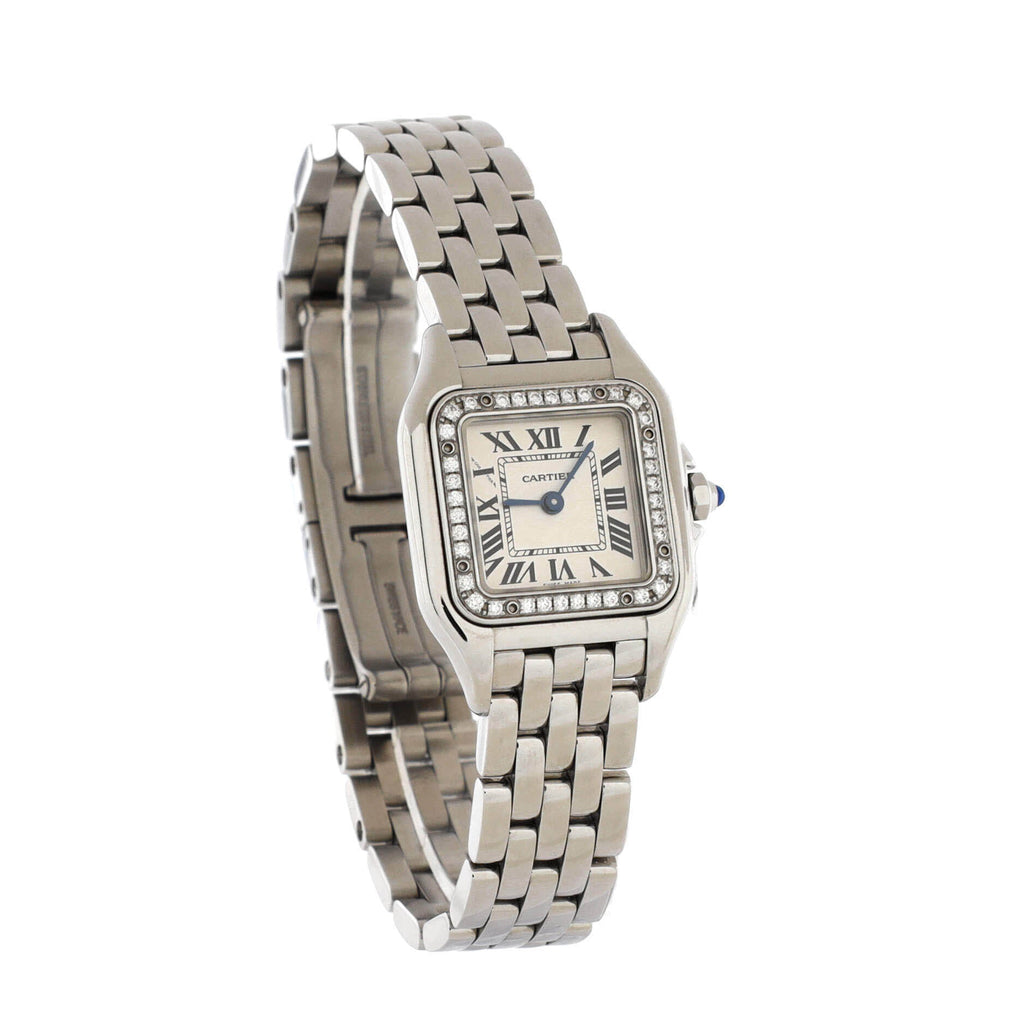 Panthere de Cartier Quartz Watch Stainless Steel with Diamond Bezel 22