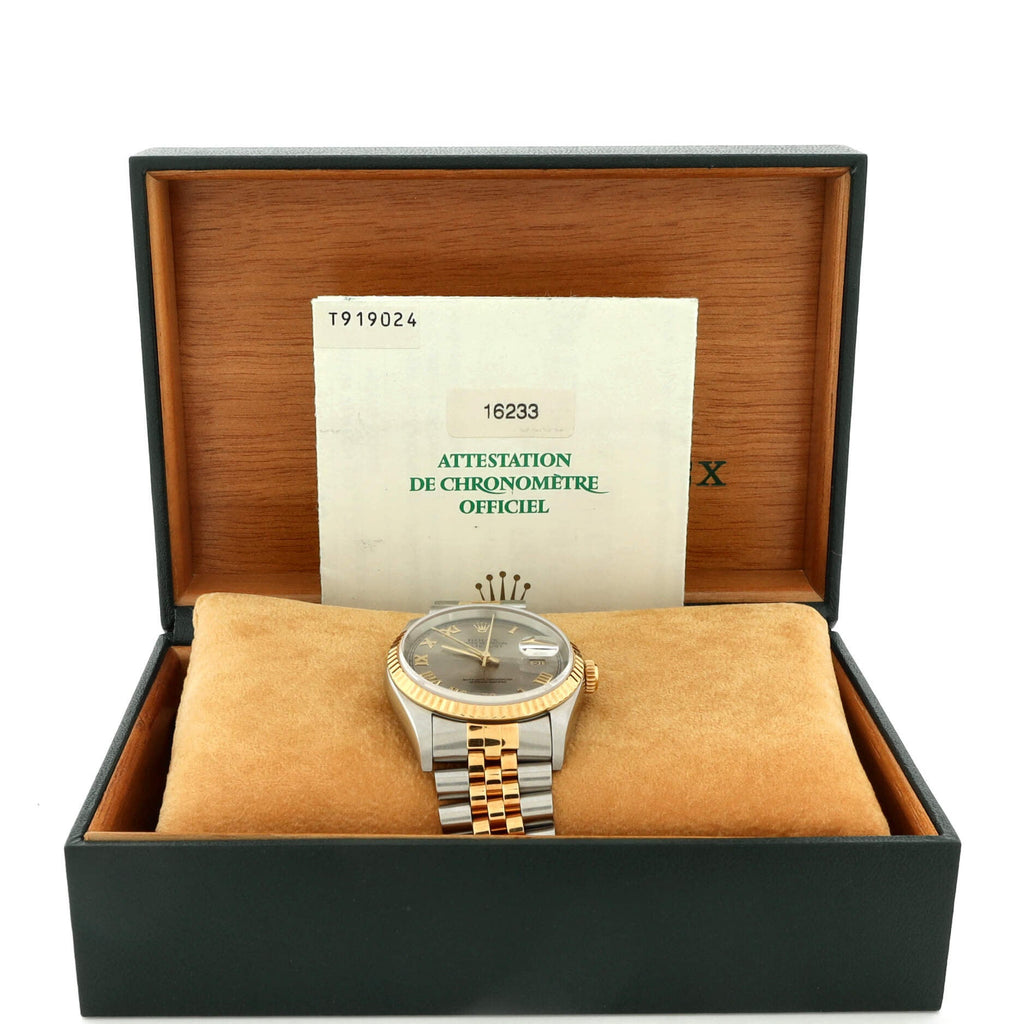 Oyster Perpetual Datejust Automatic Watch Stainless Steel and Yellow Gold 36