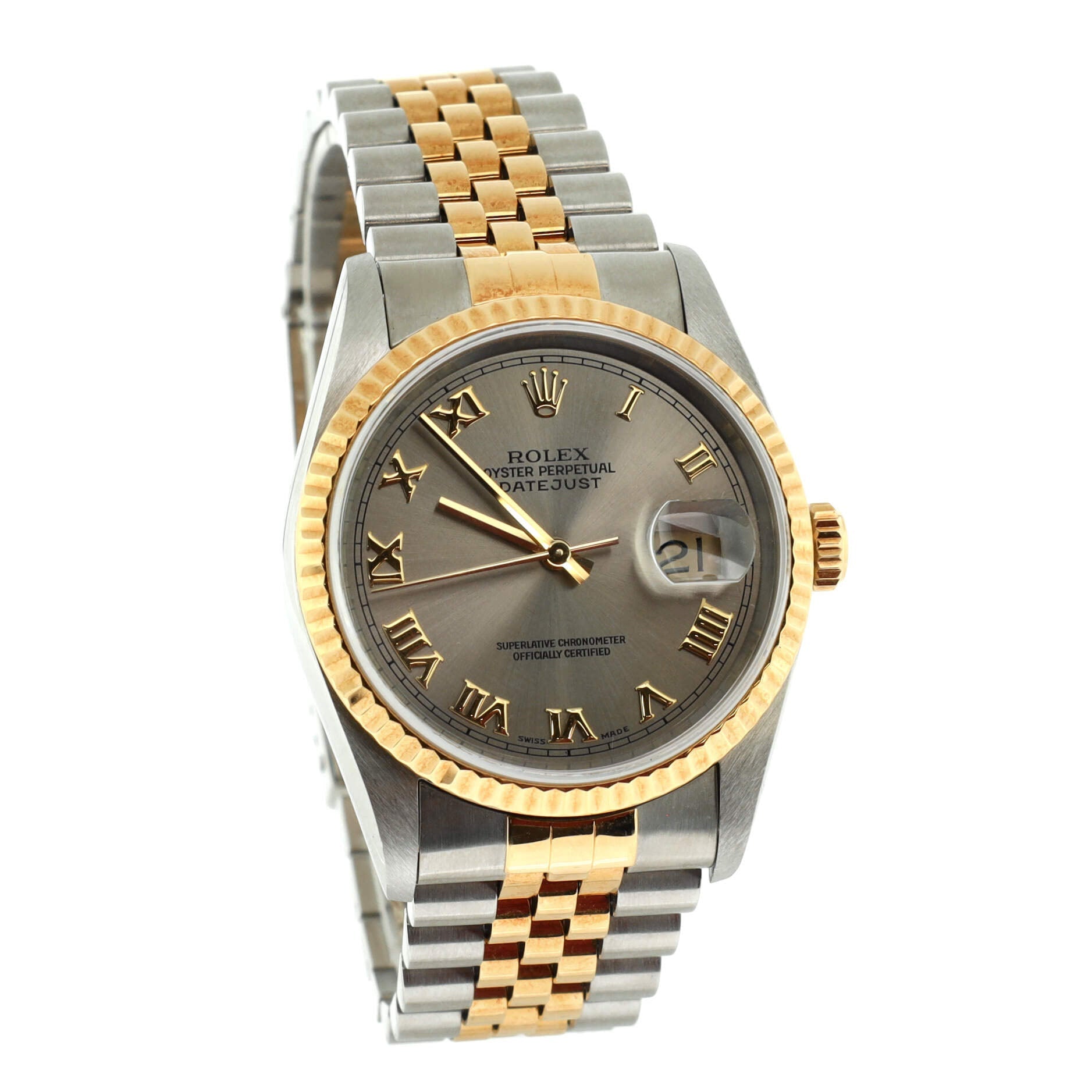 Oyster Perpetual Datejust Automatic Watch Stainless Steel and Yellow Gold 36