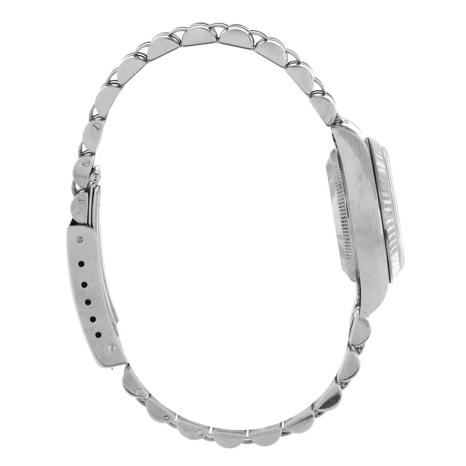 Oyster Perpetual Datejust Automatic Watch Stainless Steel and White Gold with Diamond Markers 26