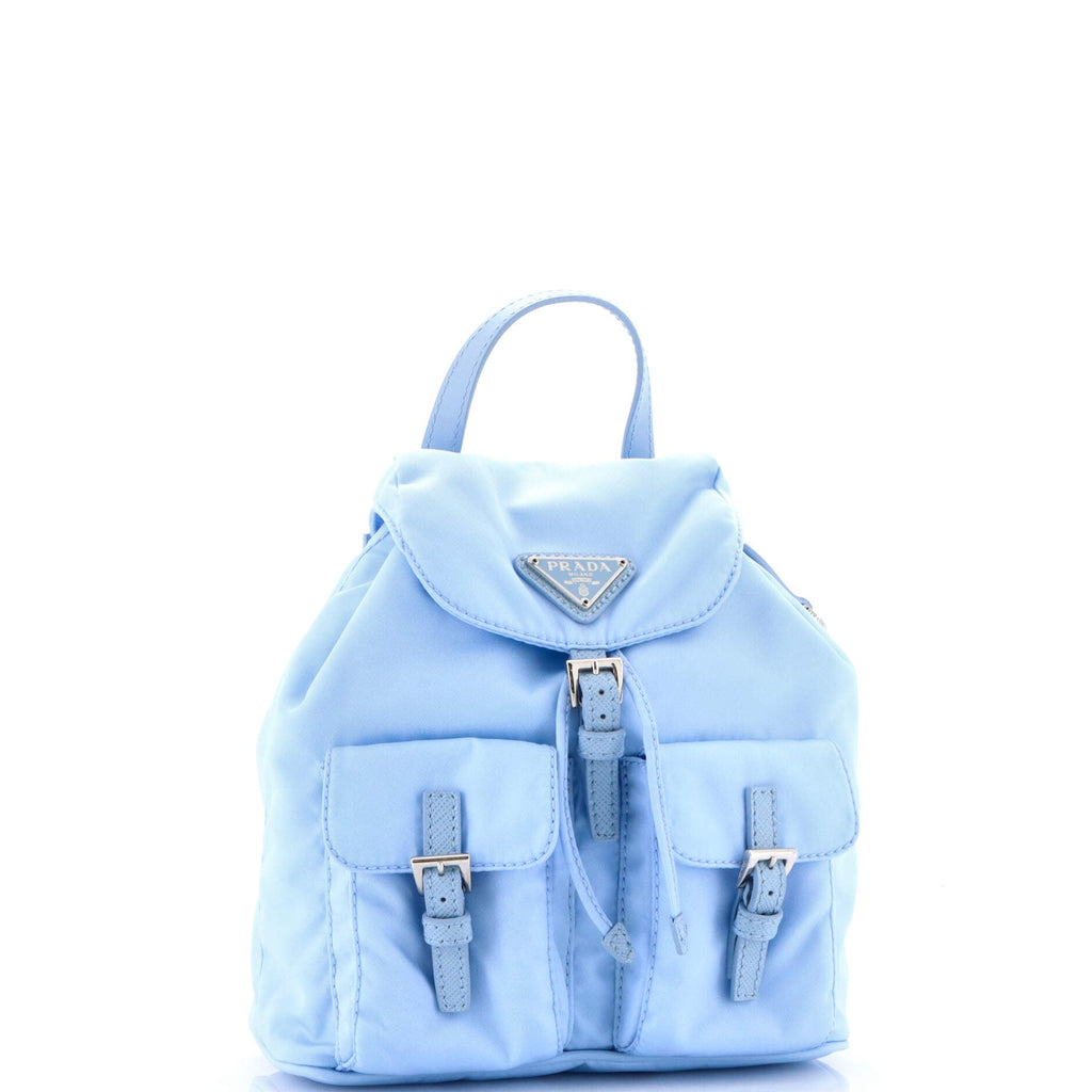 Double Pocket Backpack Chain Shoulder Bag Re-Nylon Mini