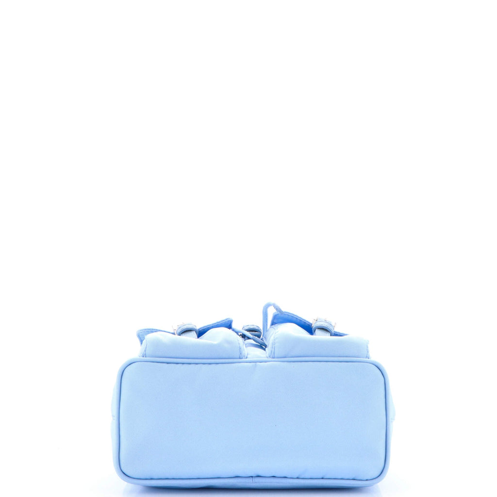Double Pocket Backpack Chain Shoulder Bag Re-Nylon Mini