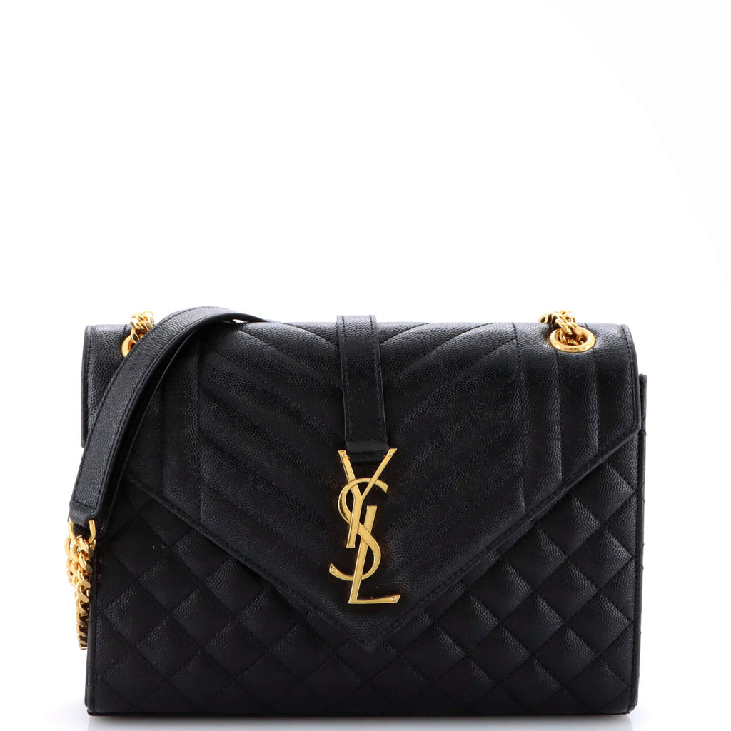 Classic Monogram Envelope Satchel Mixed Matelasse Leather Medium