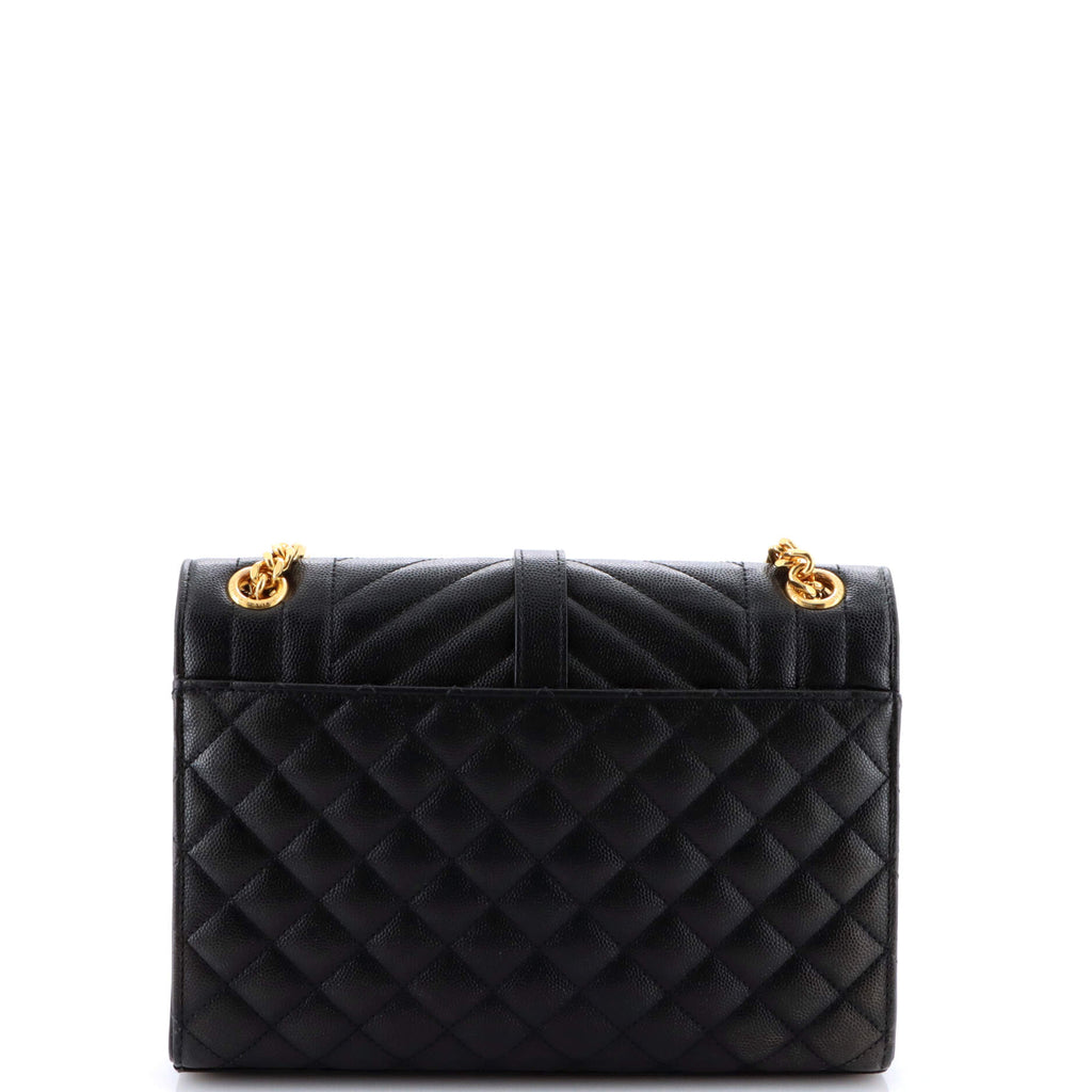 Classic Monogram Envelope Satchel Mixed Matelasse Leather Medium