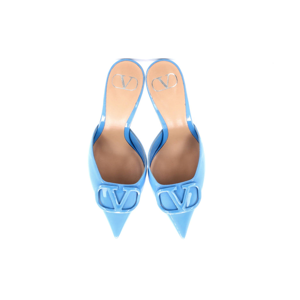 Women's VLogo Heeled Mules Patent 80