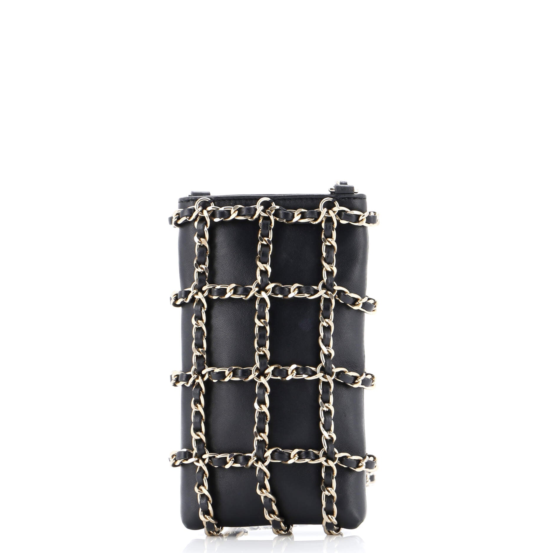 Tech Me Out Clutch With Chain Lambskin