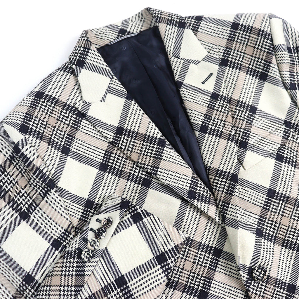 Dior 22AW wool Cupra Check Pattern Tailored Jacket