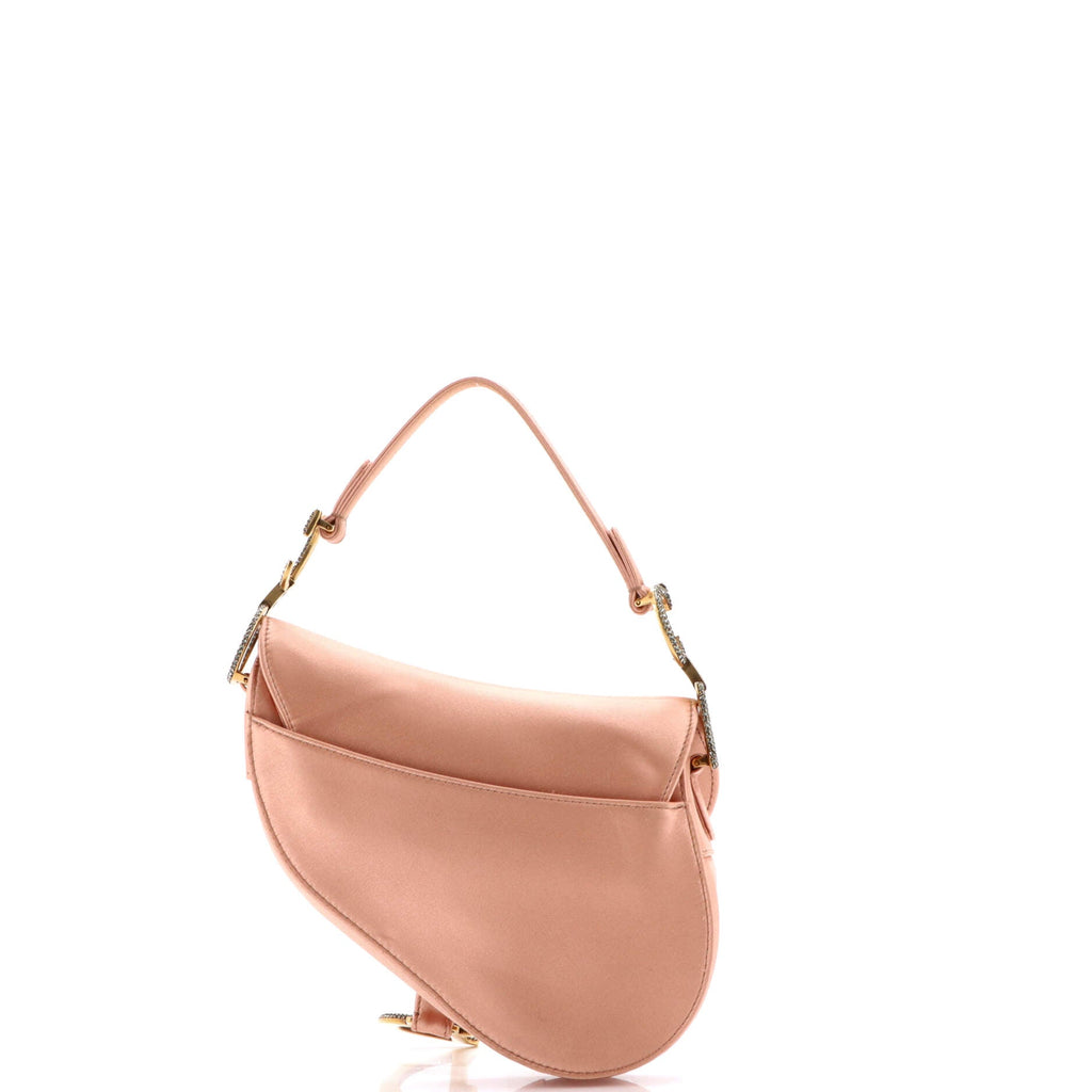 Saddle Handbag Satin with Crystals Mini