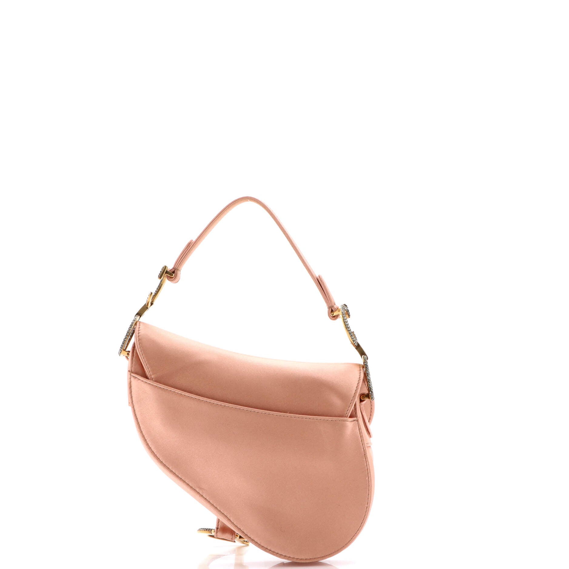 Saddle Handbag Satin with Crystals Mini