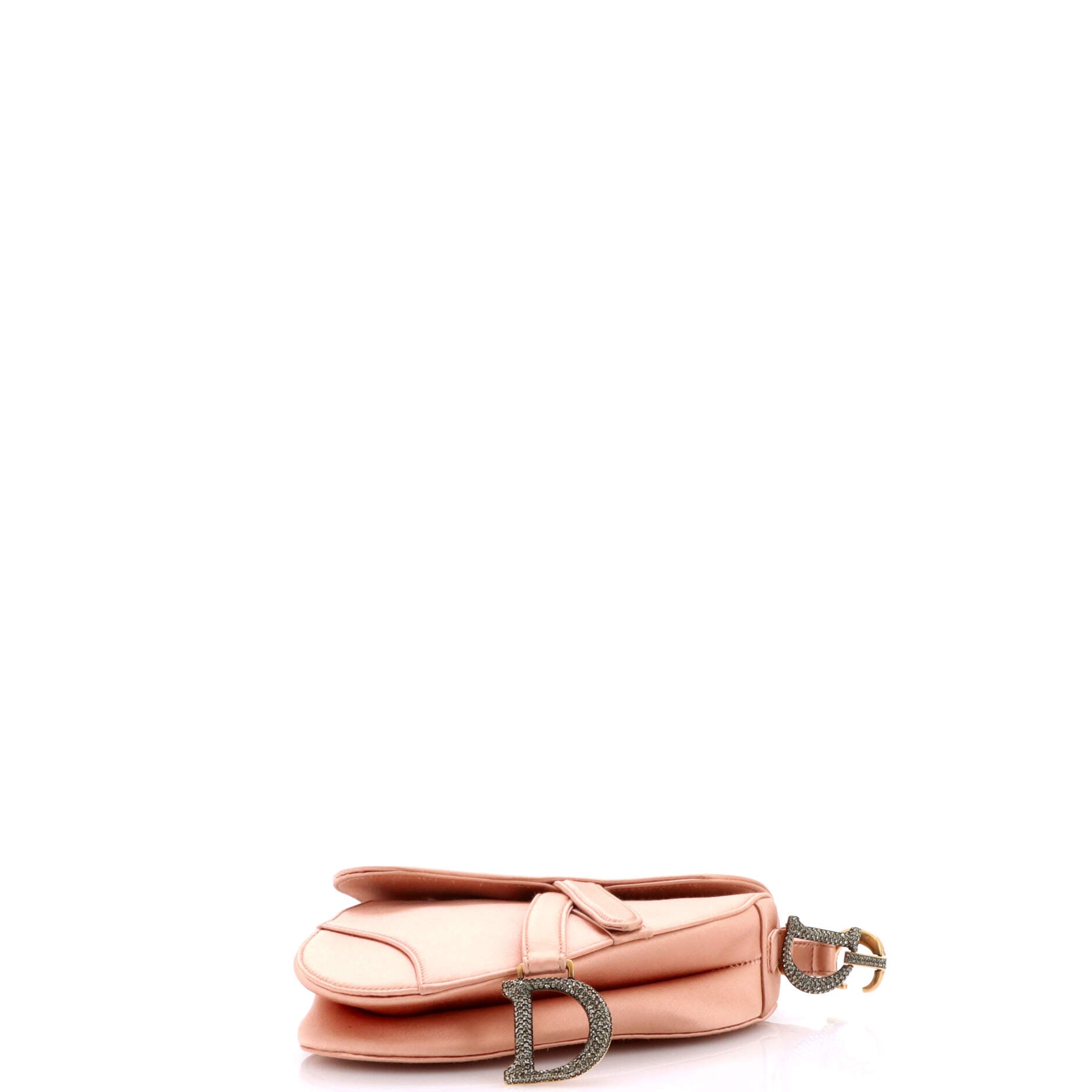 Saddle Handbag Satin with Crystals Mini