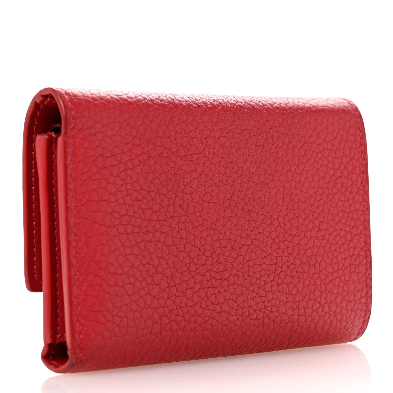 Taurillon Capucines Compact Wallet Rubis