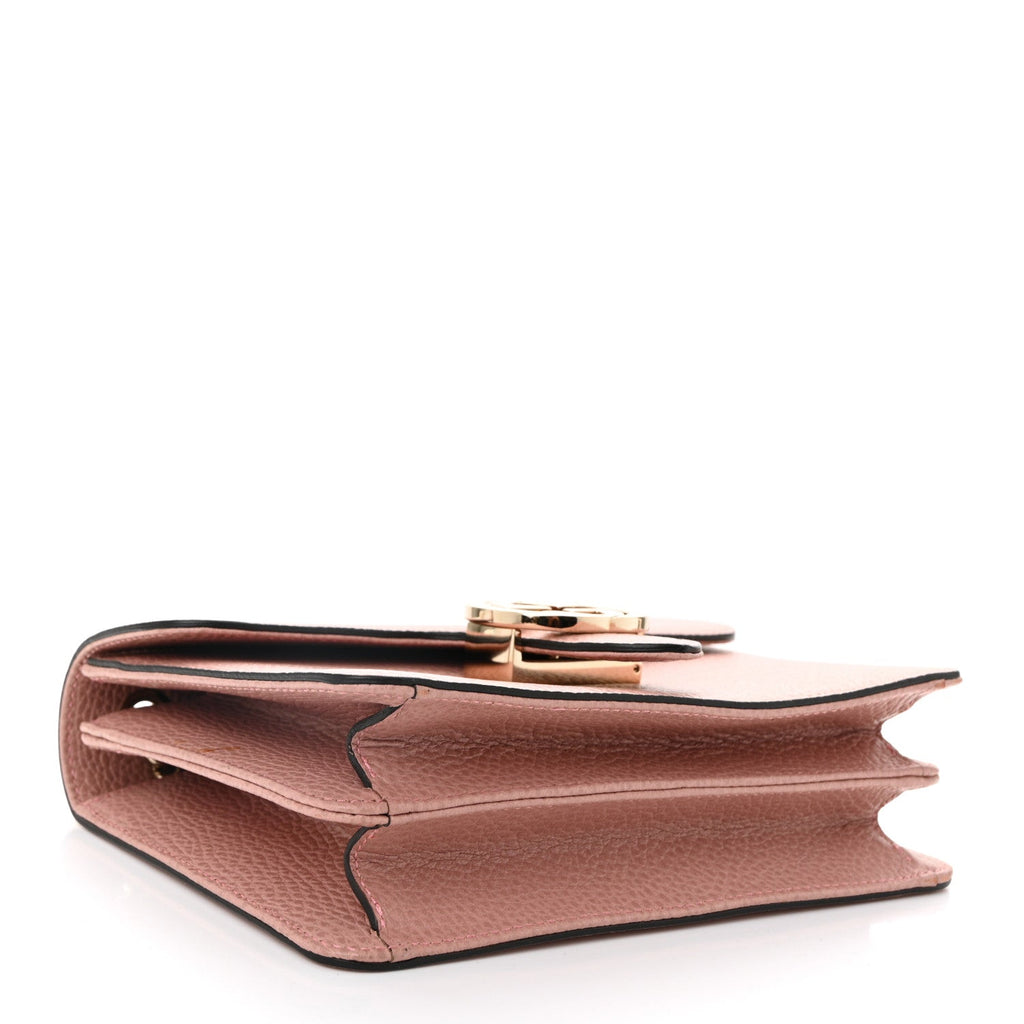 Dollar Calfskin Small Interlocking G Shoulder Bag Soft Pink