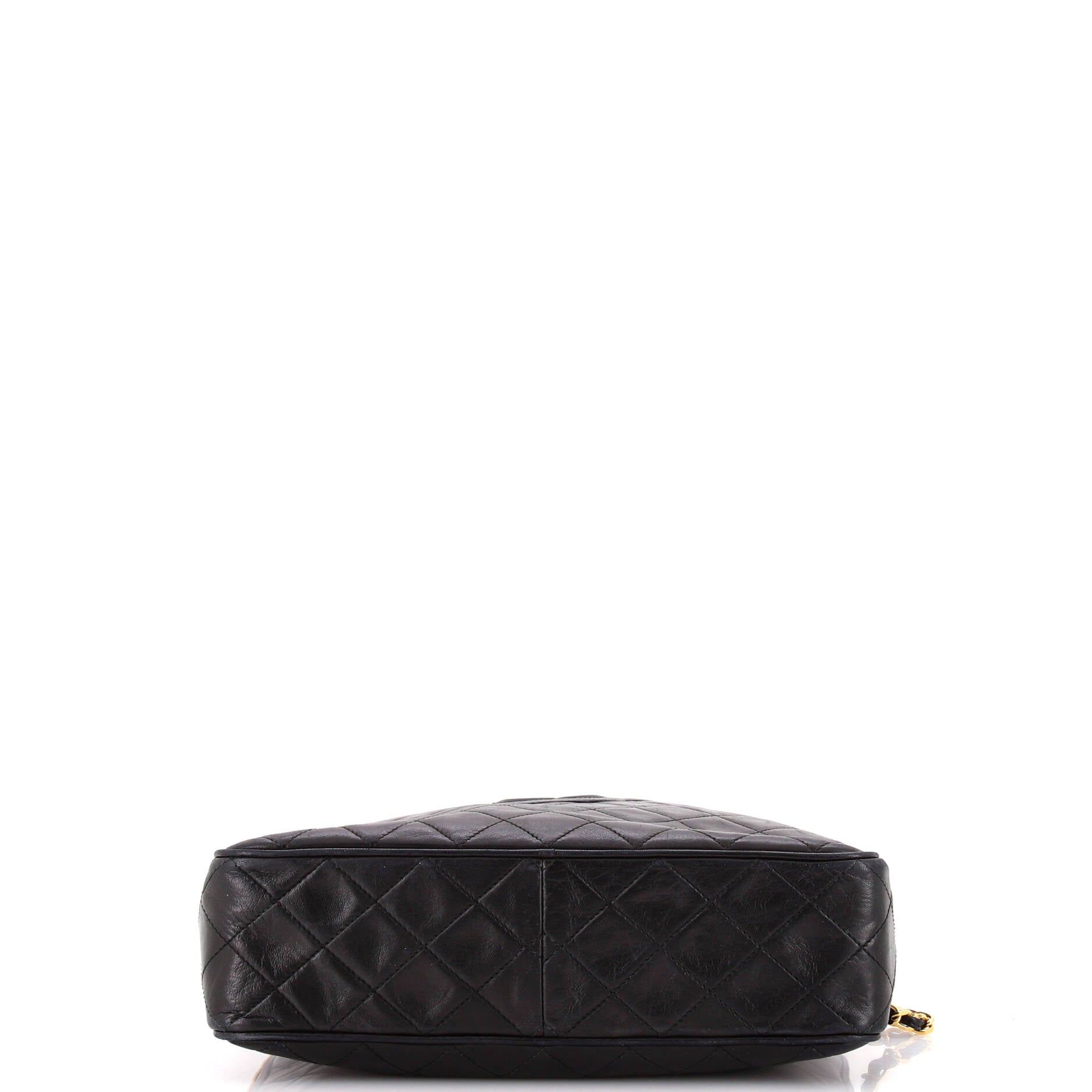Vintage Camera Tassel Bag Quilted Leather Large