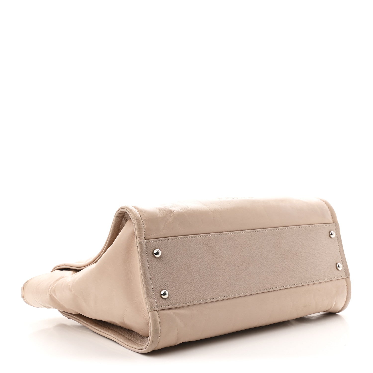 Glazed Calfskin Small Deauville Tote Light Pink