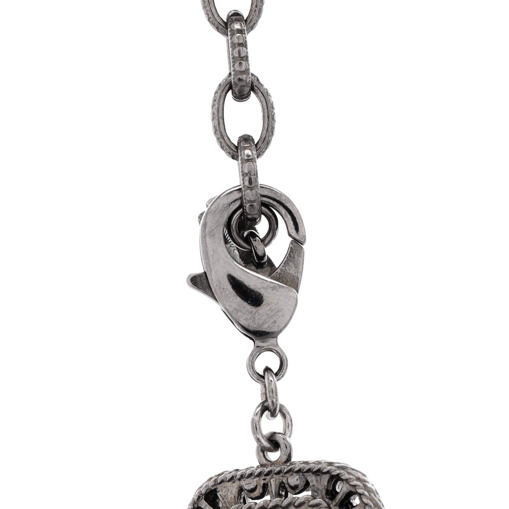 CC Multistrand Loop Chain Necklace Metal and Enamel with Crystals