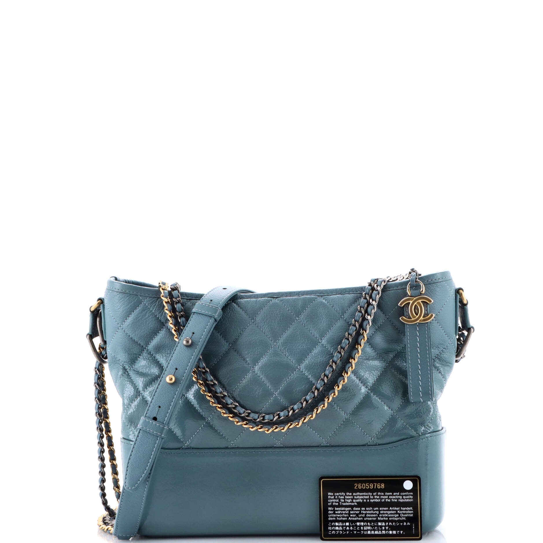 Gabrielle Hobo Quilted Goatskin and Patent Medium