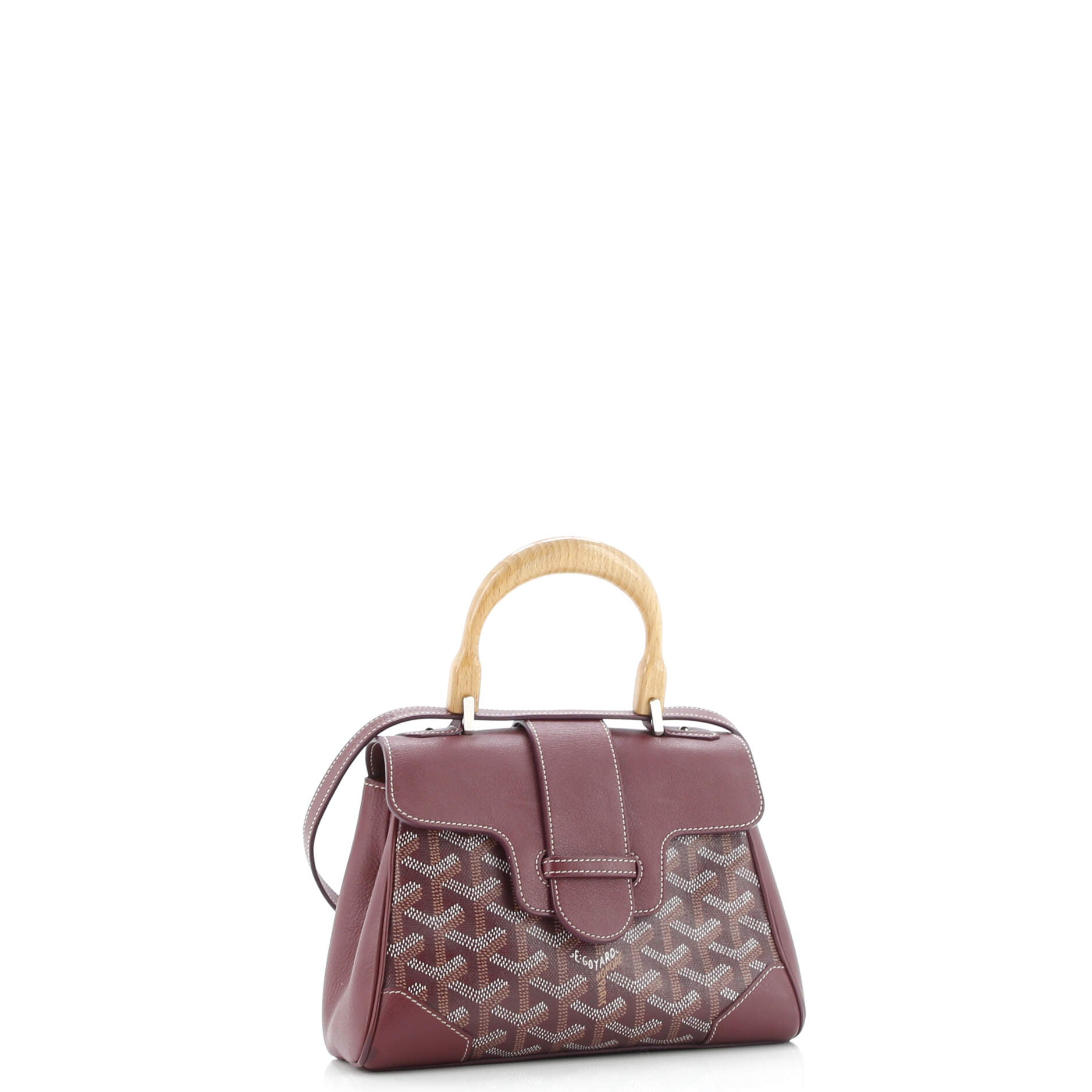 Saigon Top Handle Bag Coated Canvas with Leather Mini