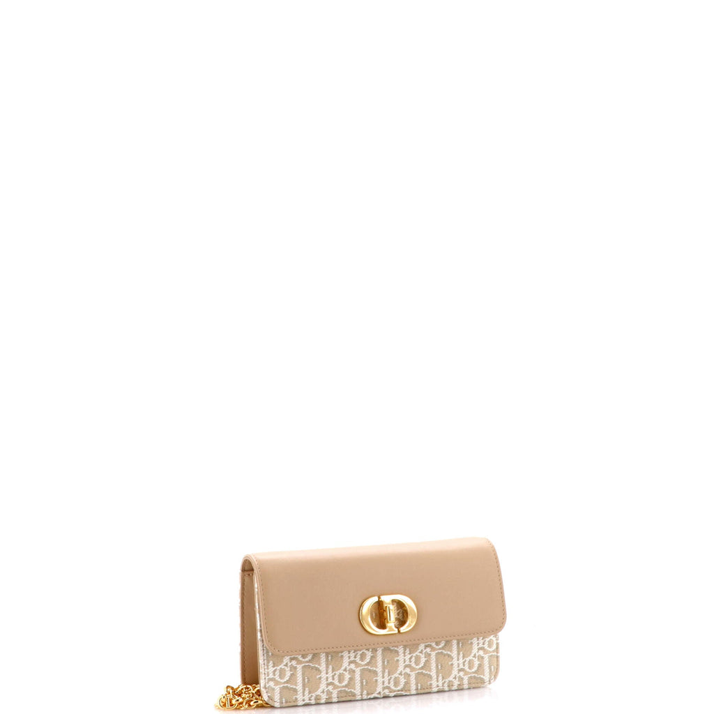 Miss Caro Pouch with Chain Oblique Canvas and Leather