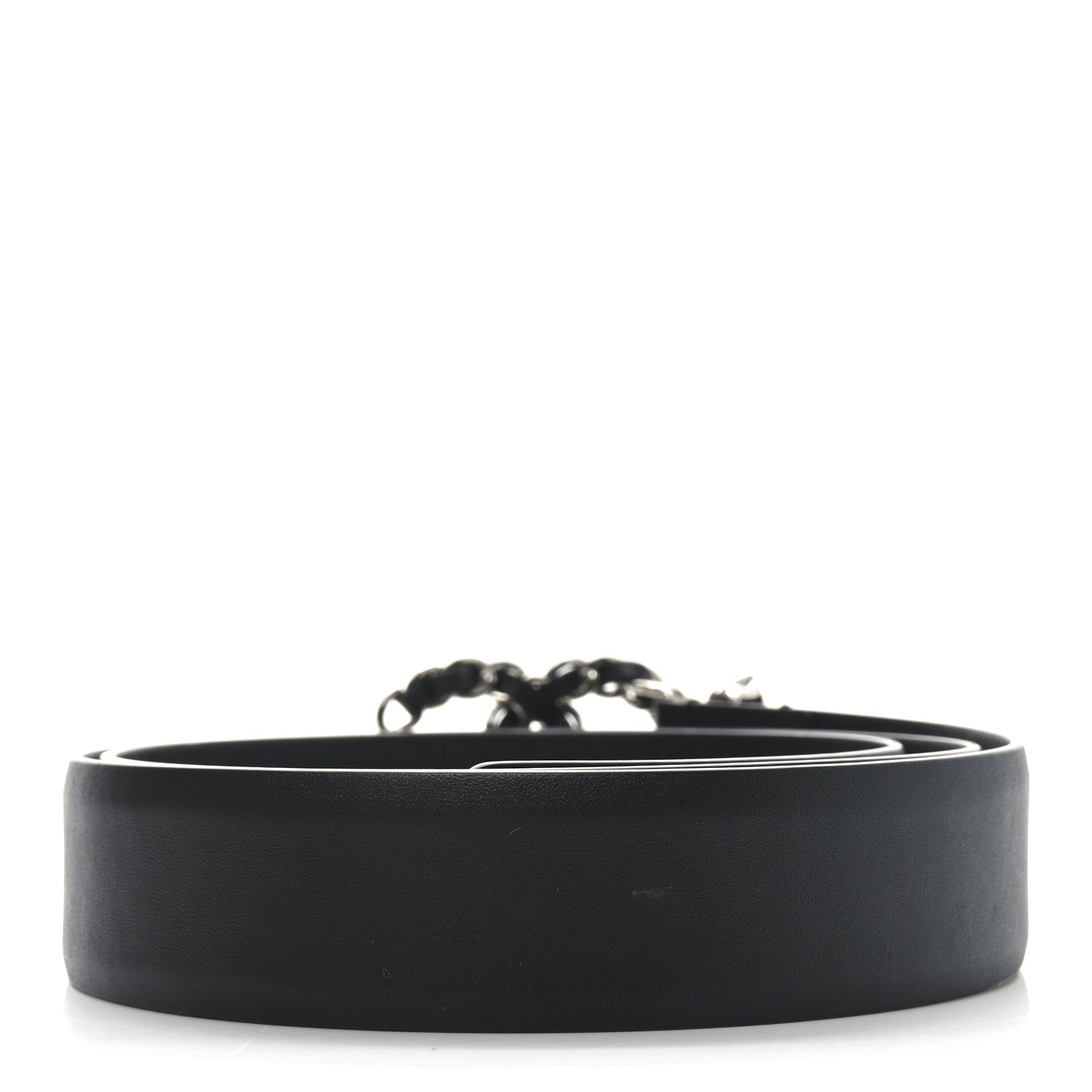 Calfskin CC Chain Belt 85 34 Black