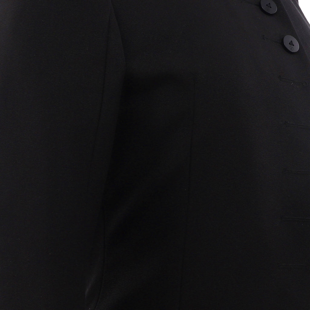 Women's Redingote Button Up Coat Cotton and Silk Blend with Leather