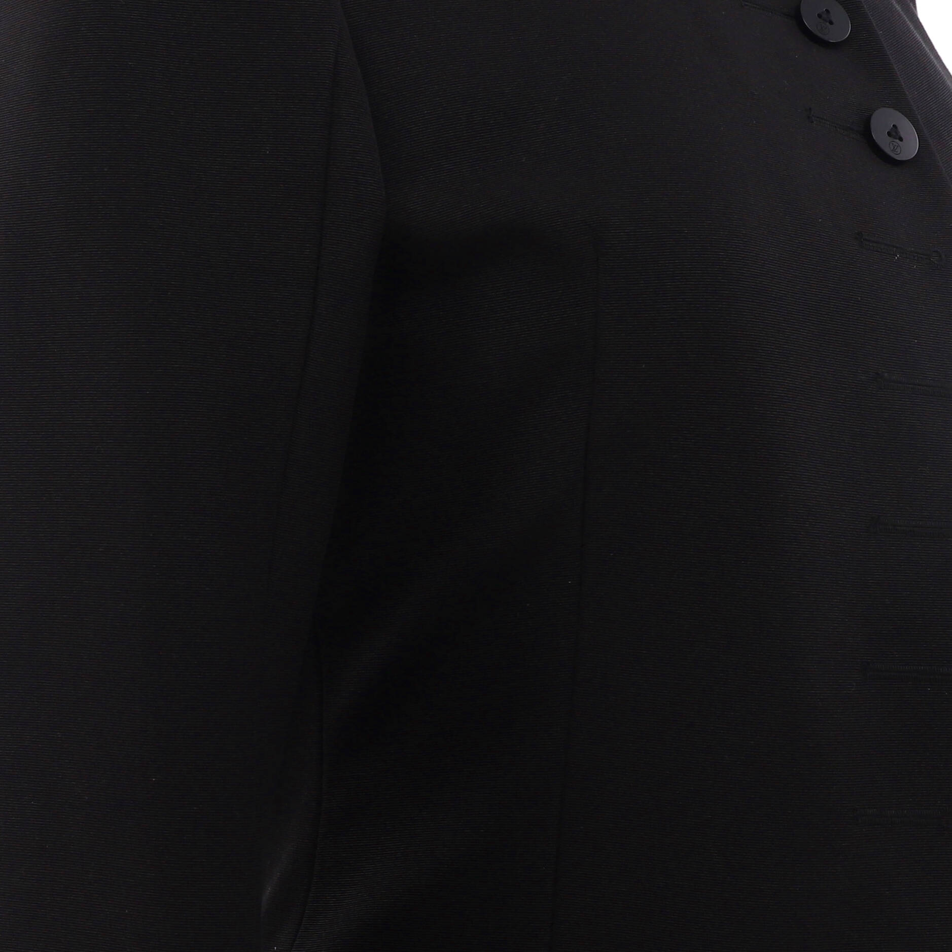 Women's Redingote Button Up Coat Cotton and Silk Blend with Leather